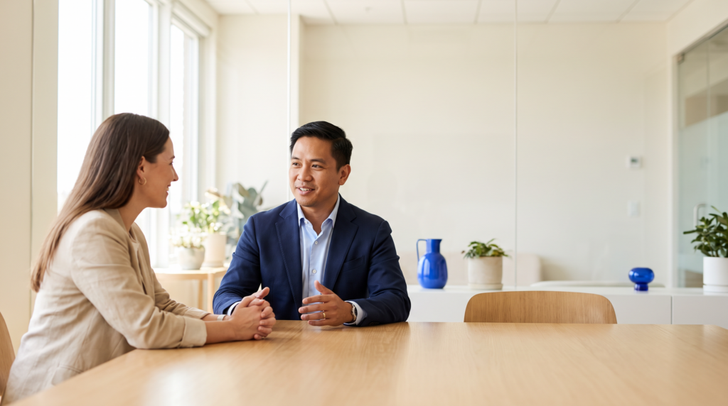 Consultation and candidate interview between a US client and ShiftSixOS
