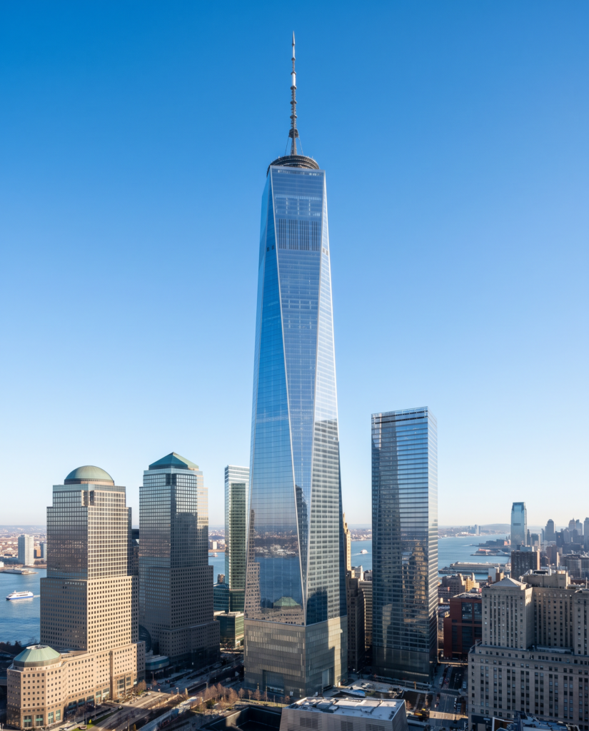 One World Trade Center exterior in Lower Manhattan, the ShiftSixOS New York home